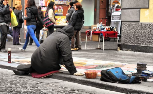 Artista di strada in Via Toledo - Gente di Napoli