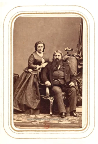 Fotografia vintage di Carlo Ferdinando di Borbone Due Sicilie con la moglie