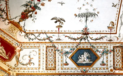 Reggia di Caserta - Anticamera della stanza letto di ferdinando ii - affresco dettaglio