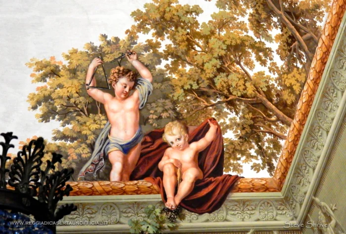Reggia di Caserta - Anticamera di Re Francesco II - affresco del soffitto, dettaglio 2
