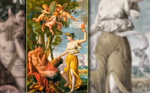 Reggia di Caserta - Prima Sala da lettura - dipinto Prima sala di lettura - Allegoria dell'Estate - attr. Heinrich Friedrich F&uuml;ger