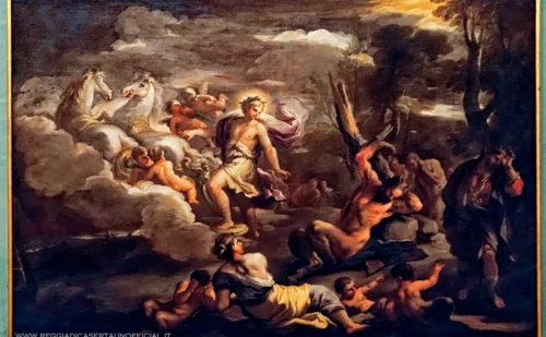 Reggia di Caserta - Seconda Sala da lettura - dipinto Luca Giordano, Apollo e Marsia