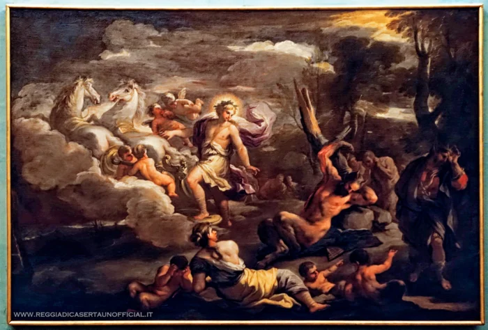 Reggia di Caserta - Seconda Sala da lettura - dipinto Luca Giordano, Apollo e Marsia