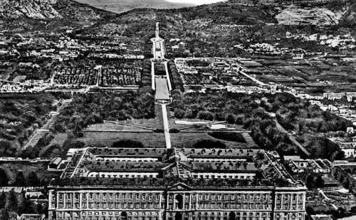 Reggia di Caserta dall'alto Stampa vintage 1961