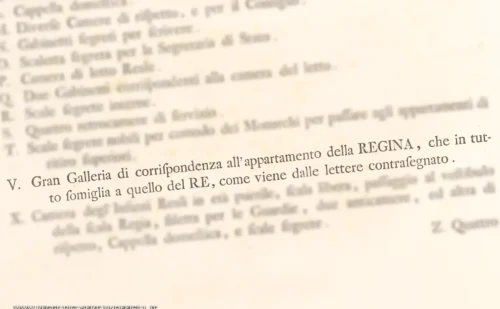 Reggia di Caserta - la Grande Galleria - descrizione nel progetto originale di Vanvitelli