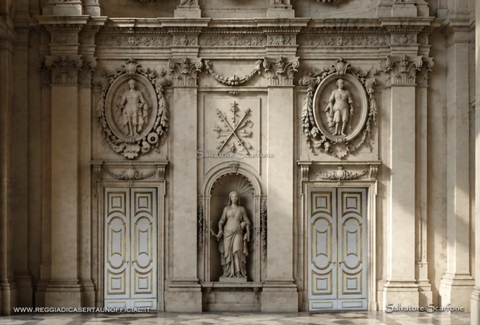 Reggia di Caserta - la Grande Galleria - progetto originale di Vanvitelli ricostruzione