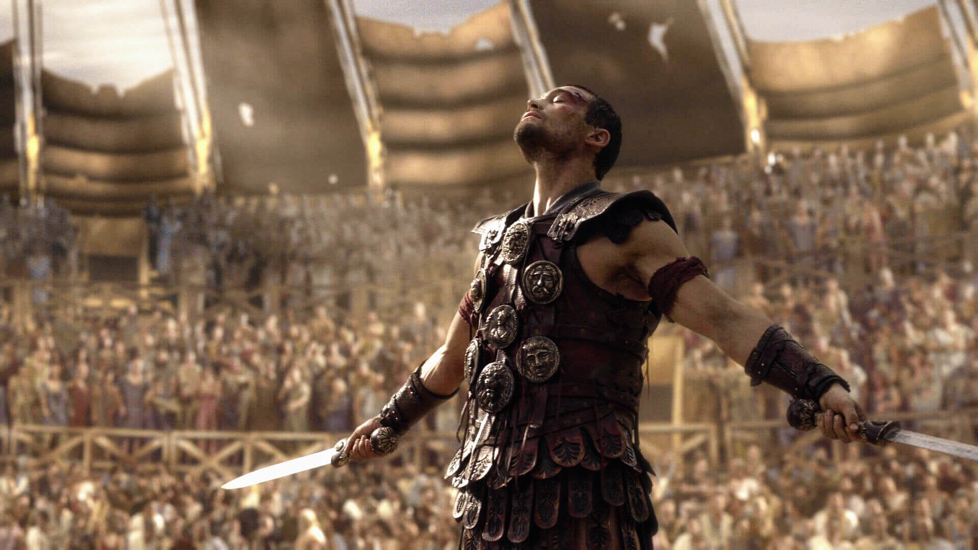 scena dalla serie tv spartacus nel teatro di capua