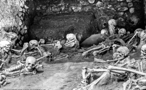 ercolano parco archeologico - scheletri delle vittime dell'eruzione
