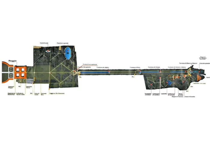 Mappa del Parco della Reggia di Caserta - (Map of the Park of the Royal Palace of Caserta)