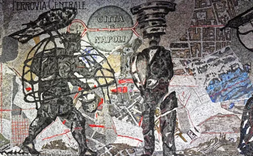 napoli cosa vedere - Metropolitana - Stazione con mosaico alla parete