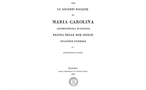 Orazione Funebre Per Sua Maesta Carolina Di Borbone 500x309, Unofficial Website of the Royal Palace of Caserta