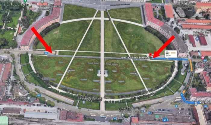 parcheggio reggia come arrivare (get to caserta and find parking near the royal palace of caserta)