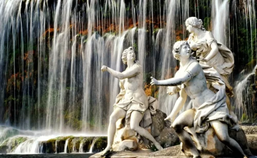 fontane parco della reggia di caserta fontana cascata diana e atteone statue sculture - fountains park of the palace of caserta waterfall fountain diana and actaeon statues sculptures