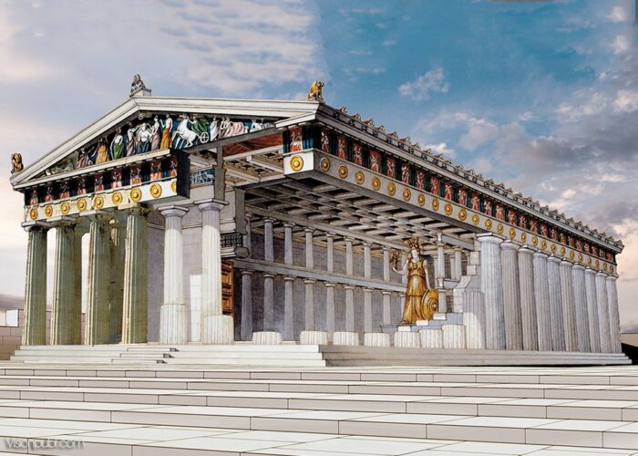 partenone ricostruzione - arte classica greca romana - classical greek and roman art