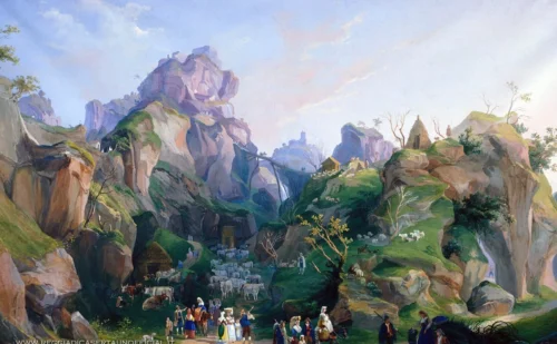 presepe reggia di caserta - dipinto di salvatore fergola del rpesepe del 1844 - 1