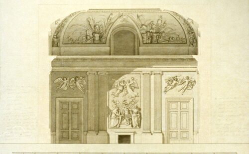Reggia di Caserta anticamera dei baroni sala di marte disegno progetto originale antonio de simone