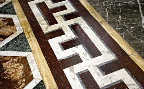 Reggia di Caserta anticamera dei baroni sala di marte pavimento dettaglio