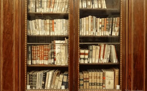 reggia di caserta biblioteca palatina prima sala dettaglio librerie libri antichi