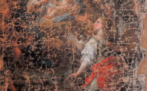 Reggia Di Caserta Cappella Palatina 1943 Frammento Dipinto Sebastiano Conca 2 500x309, Reggia di Caserta Unofficial