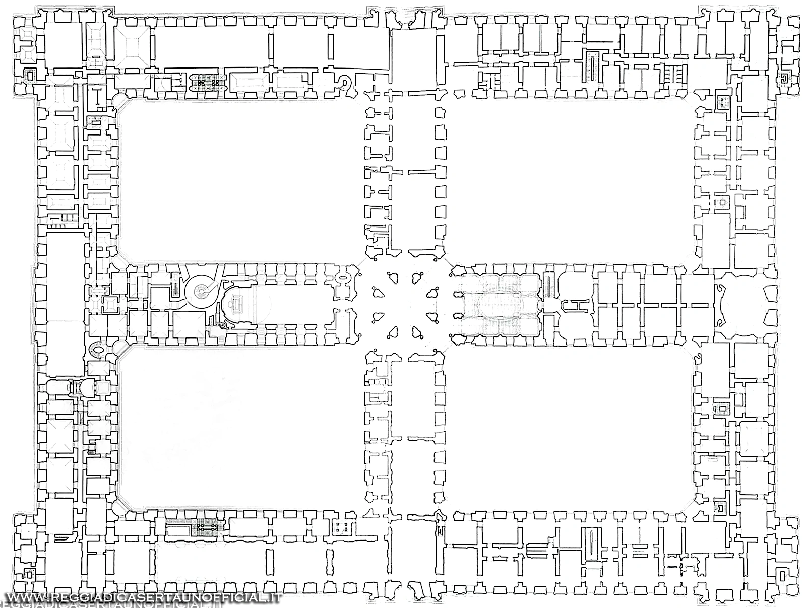 Reggia di Caserta - mappa pianta del piano reale