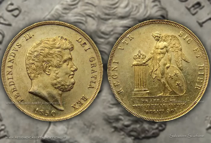 reggia di caserta moneta regno delle due sicilie 30 ducati oro
