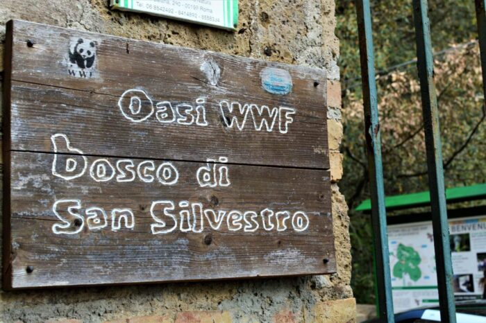 Cartello dell'oasi WWF di San Silvestro