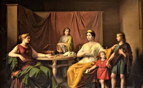 reggia di caserta sala del consiglio - dipinto Francesco Oliva Cornelia madre dei Gracchi