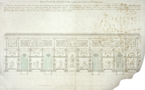 reggia di caserta sala del trono primo progetto della parete gaetano genovese disegno