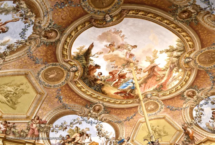 reggia di caserta - sala dell'autunno - affresco della volta
