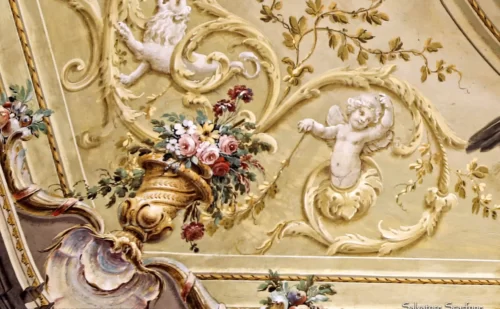 Reggia di Caserta sala delle dame affresco dettaglio 3