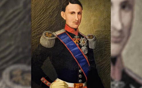 Reggia di Caserta stanza da letto di re francesco ii arredi dipinto ritratto