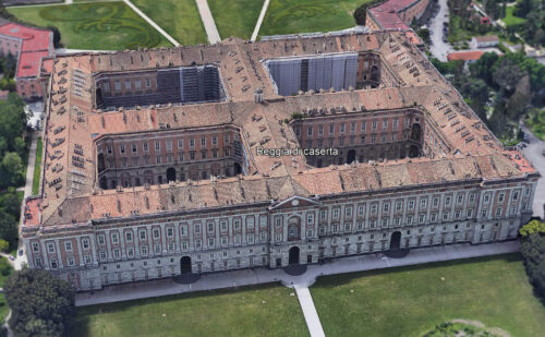 Reggia di Caserta vista dall'alto con google maps