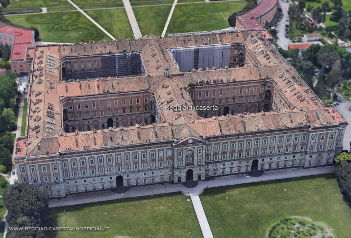 Reggia di Caserta vista dall'alto con google maps